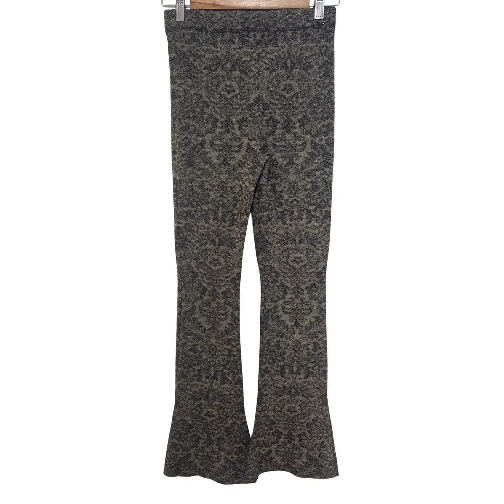 Free‎ People Printed Metallic Flare Leggings Pants XS